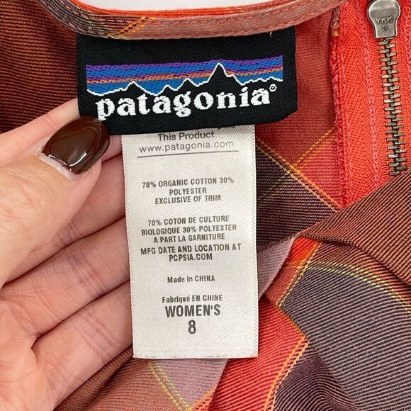 Patagonia San Benito Top Short Cap Sleeves Zip Closure Orange 52470 Women 8 - Picture 4 of 8